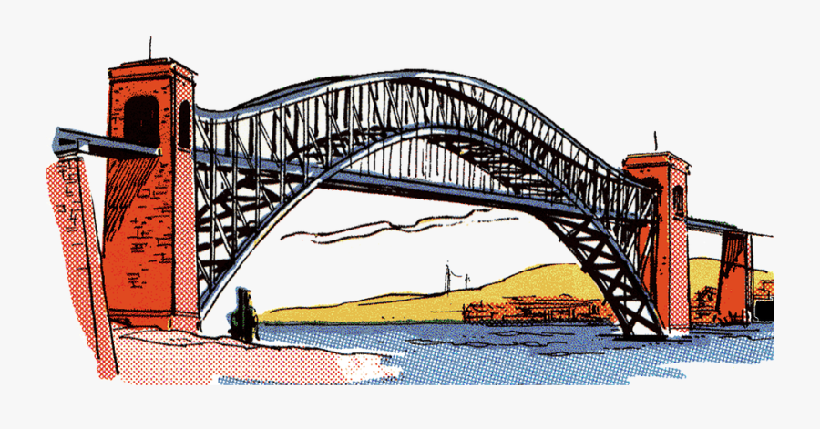 Bridge, Vintage, Clip Art, Color, Transparent - Brücke Clipart, Transparent Clipart