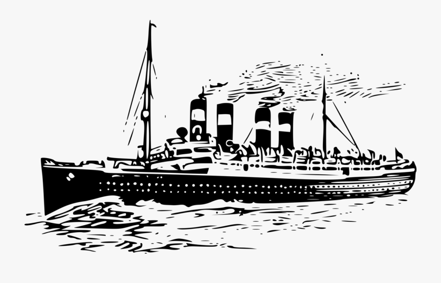 Clip Art Navy Ship Clip Art - Black And White Titanic, Transparent Clipart