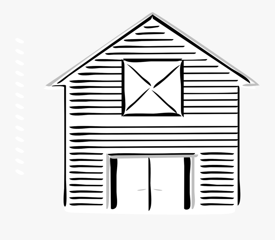 Barn Outline Free Vector Graphic Barn High White Front - Grain Storage Clipart, Transparent Clipart