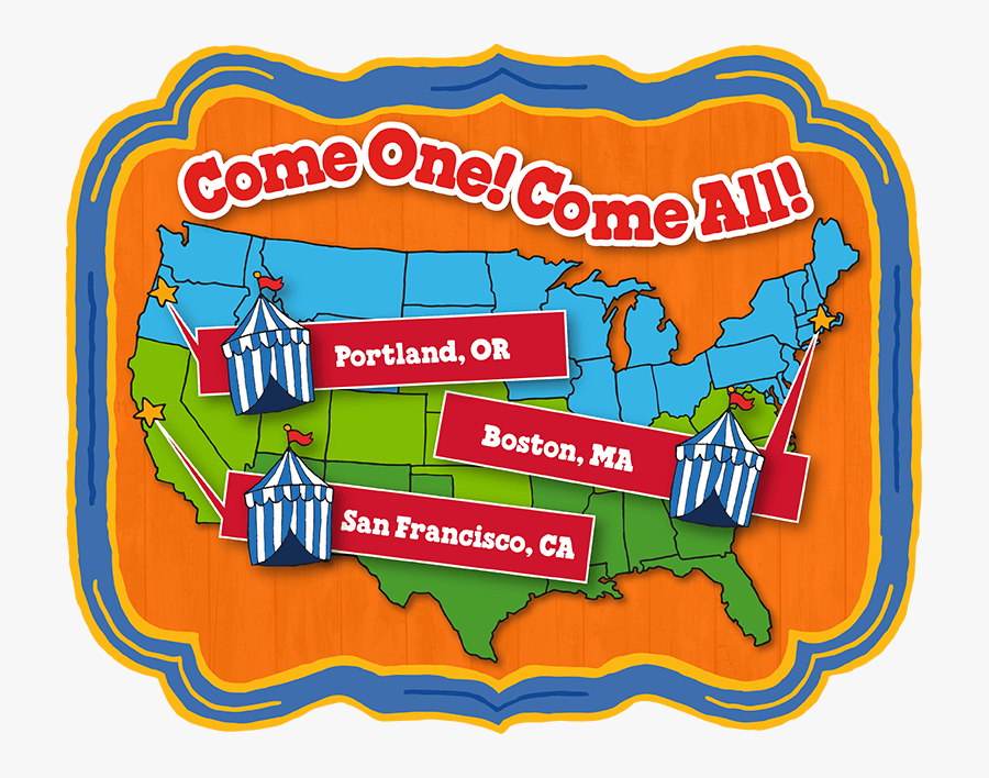 Map Of The Ben & Jerry"s Carnival Tour Stops - Ben & Jerry's Circus Mobile, Transparent Clipart