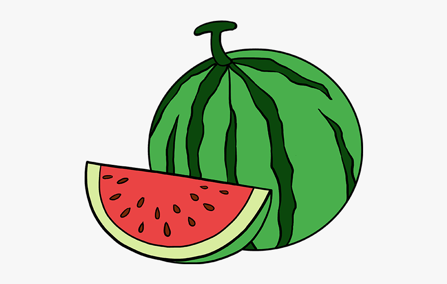 How To Draw Watermelon Slice - Kawaii Easy Watermelon Drawing, Transparent Clipart