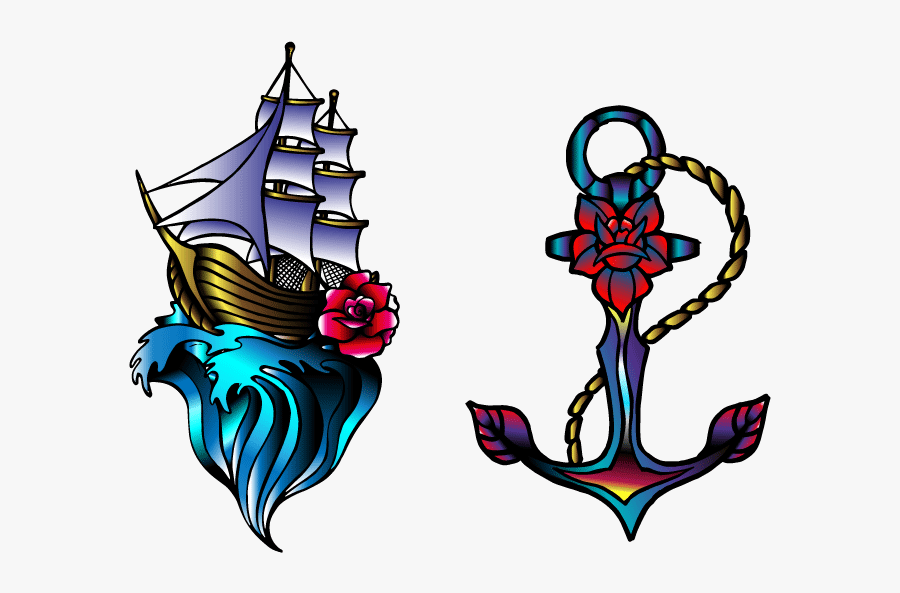 #oldschool #oldschooltattoo #newschool #pirates #ship - Illustration, Transparent Clipart