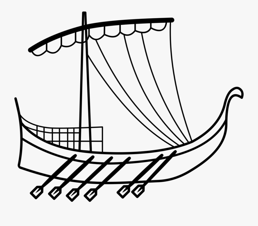 Caravel Viking Ships Line Vikings, Transparent Clipart