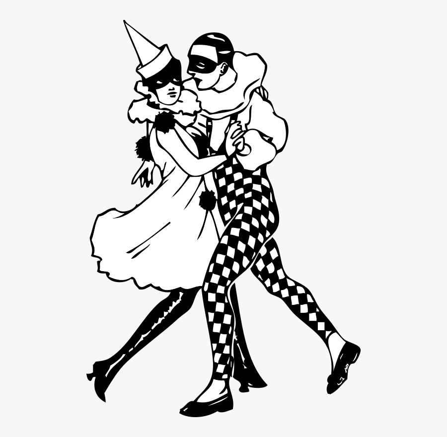 Art,monochrome Photography,fashion Illustration - Harlequin Black And White, Transparent Clipart