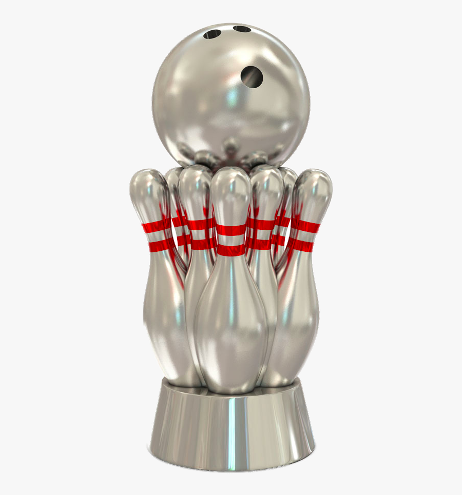 Ten Pin Bowling Trophies, Transparent Clipart