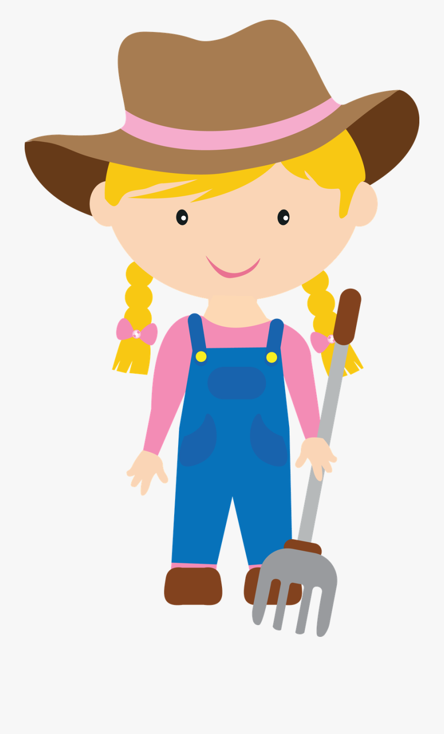 Fazenda - Farmer Girl Clip Art, Transparent Clipart