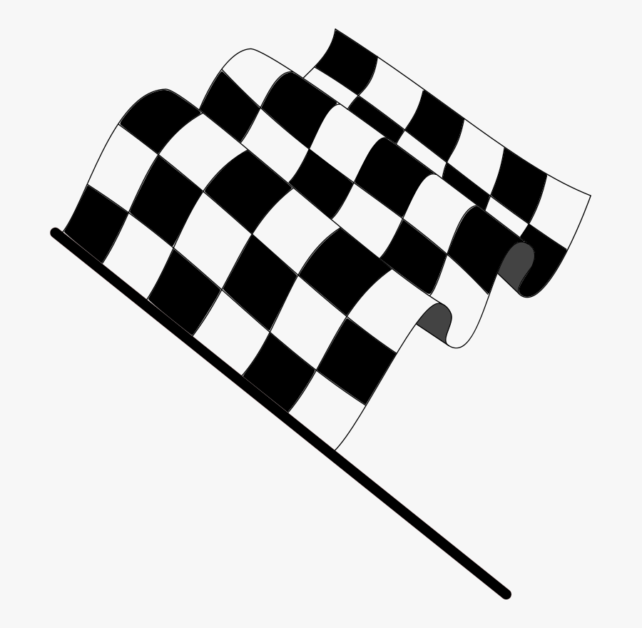 Sports Clip Art Of A Banner Trophy And Two Checkered - Checkered Flag Png, Transparent Clipart