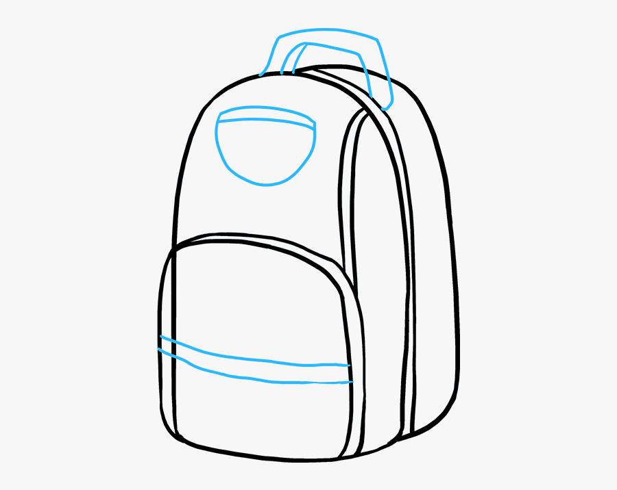 How To Draw Backpack - Drawing Of A Bag, Transparent Clipart
