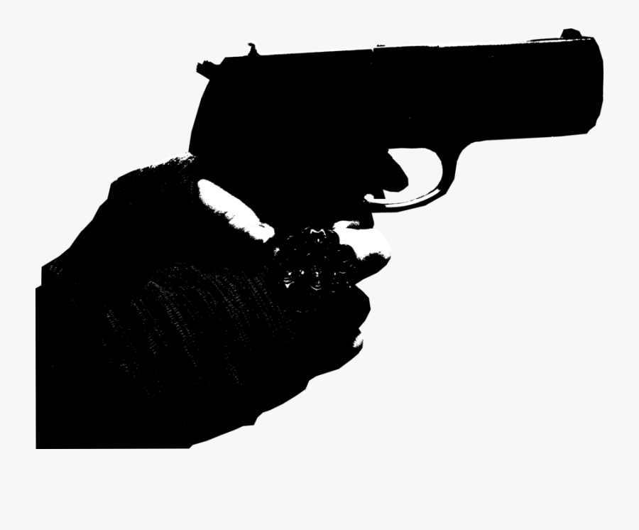 Pistol Clipart Silhouette - Hand With Gun Silhouette Transparent, Transparent Clipart