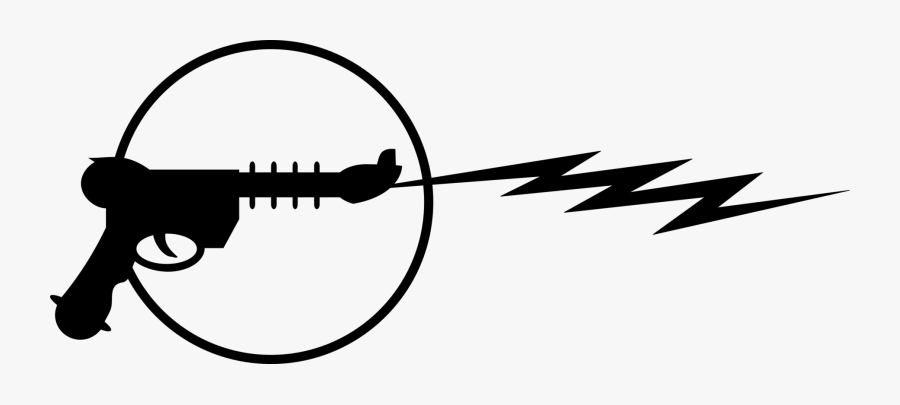 Free Raygun Glyph Dingbat - Laser Gun Clipart Black And White, Transparent Clipart