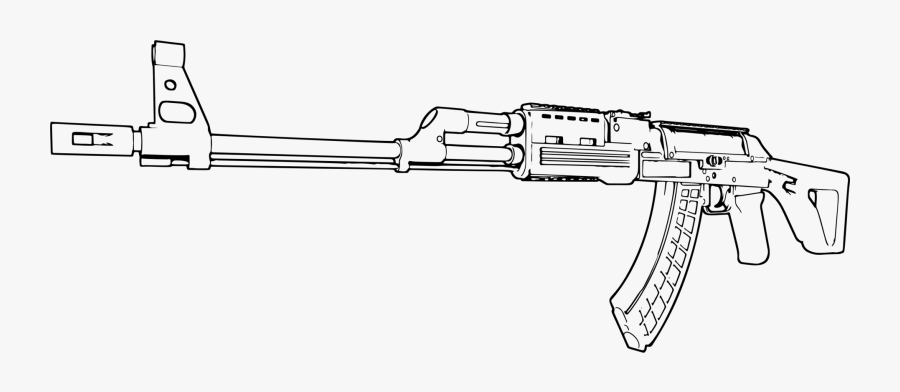 Gun Accessory,gun Barrel,gun - Line Art Firearm, Transparent Clipart