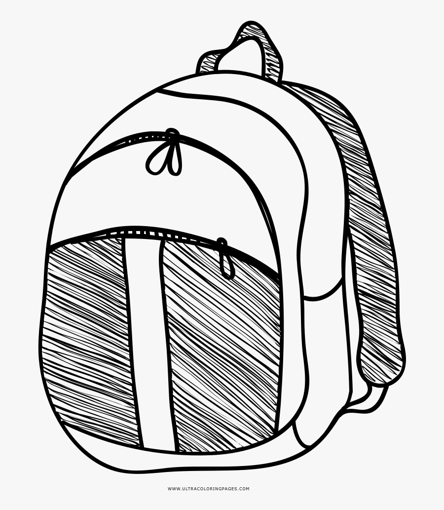 Backpack Coloring Page - Dibujos Para Dibujar De Mochilas, Transparent Clipart