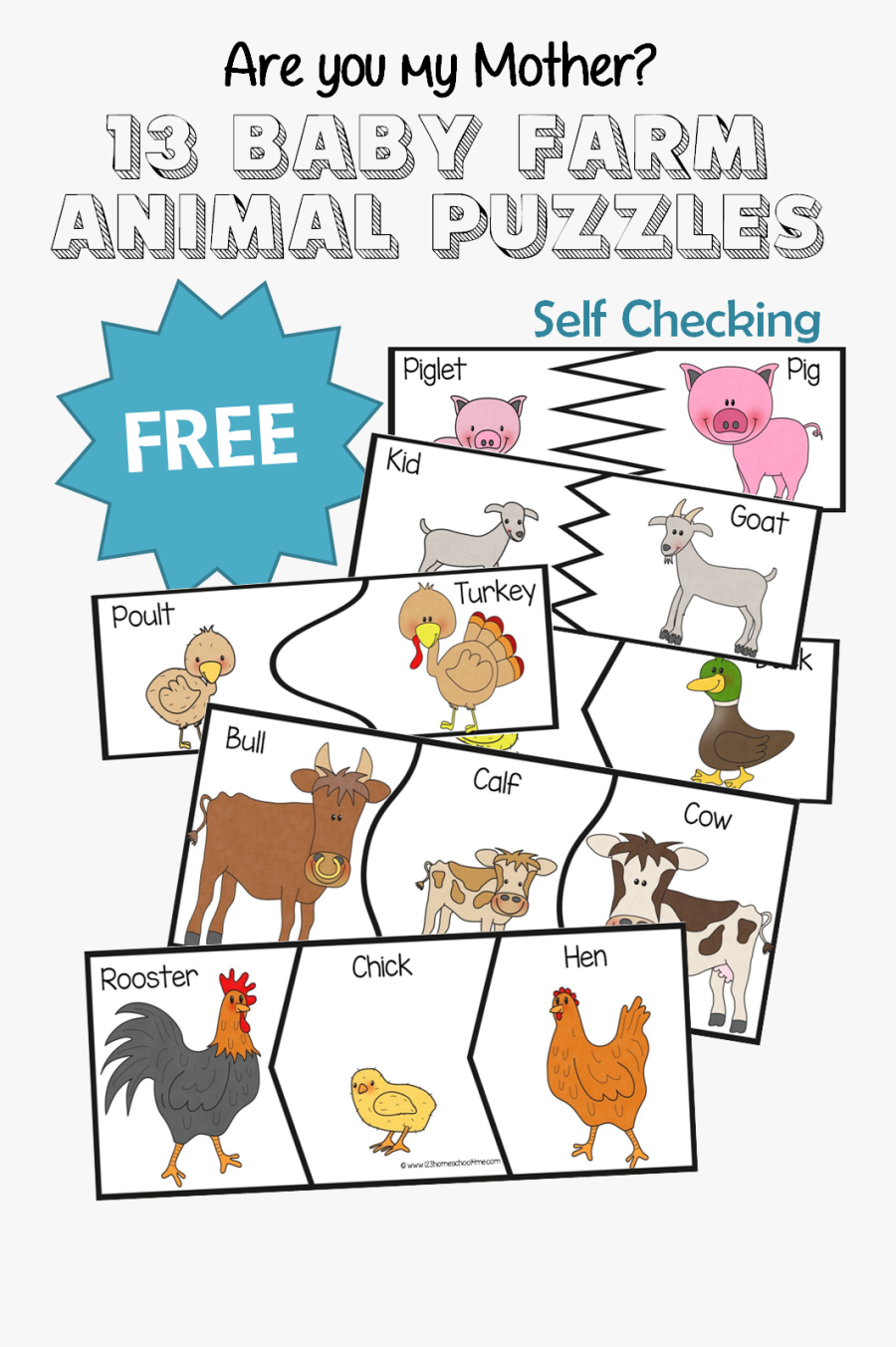 Are You My Mother 13 Baby Farm Animal Puzzles - Baby Farm Animals Puzzle, Transparent Clipart