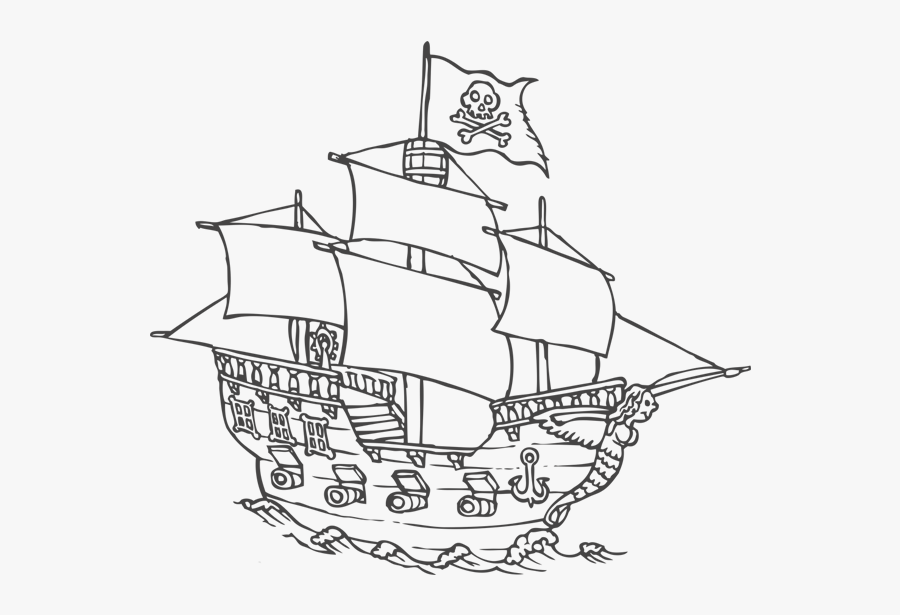 Pirate Ship Wall Decal Easy Decals - Pirate Ship Printable Coloring Pages, Transparent Clipart