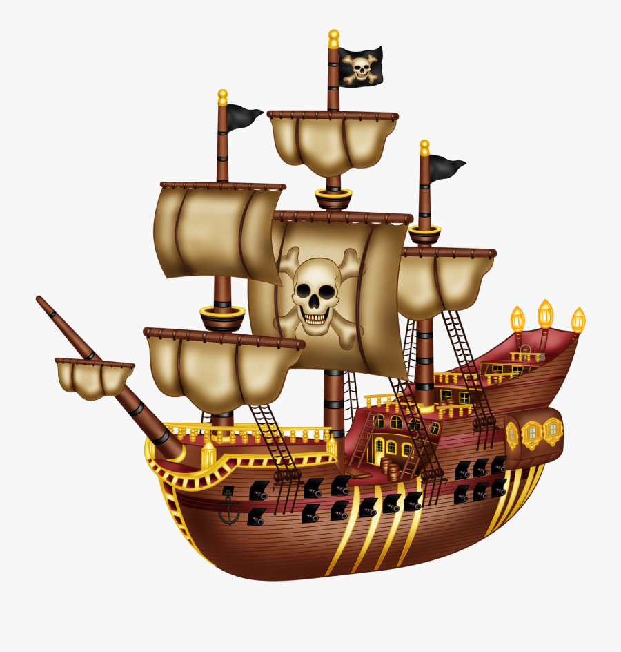 Pirata Craft Party, Pirate Clip Art, Pirate Party, - Cartoon Captain Hook Ship, Transparent Clipart