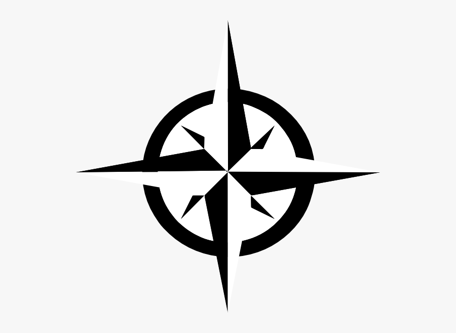 White Compass Rose Clip Art - - Compass Rose Clip Art, Transparent Clipart