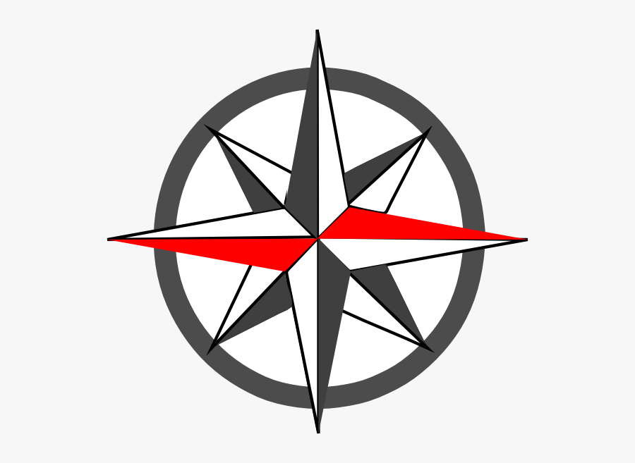 Red Compass Rose Logo, Transparent Clipart