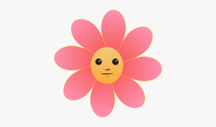 Flower Face - Flower With Face Cartoon, Transparent Clipart