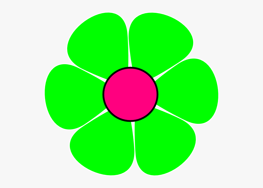 Green Flower Clip Art At Clker - Flowers Clip Art Red, Transparent Clipart