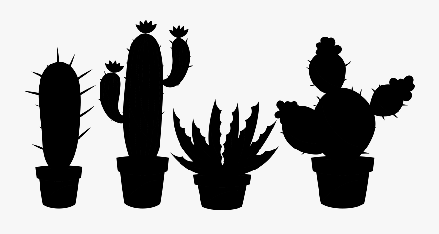 Clip Art Portable Network Graphics Cactus Succulent - Silhouette Succulent Clip Art, Transparent Clipart