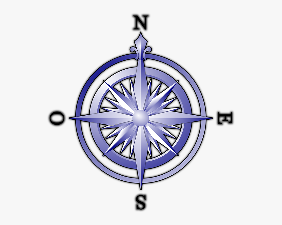 Blue Compass Svg Clip Arts - Puntos Cardinales Clipart, Transparent Clipart
