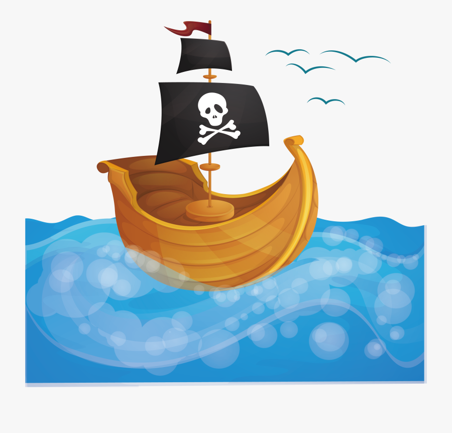Graphic Free Library Piracy Boat In The - Sail, Transparent Clipart