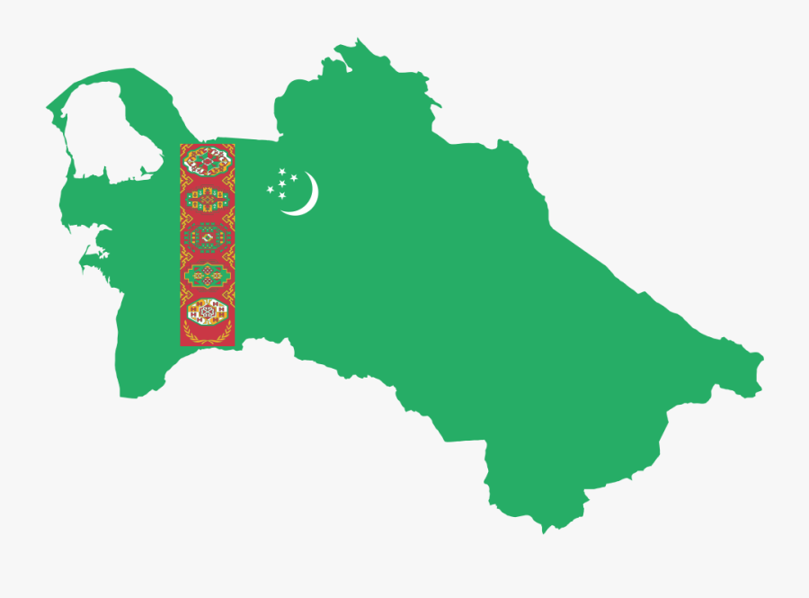 Turkmenistan Map Flag - Turkmenistan Capital City Map, Transparent Clipart