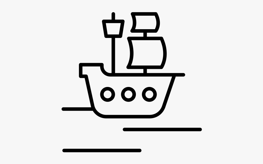 Out Line Of A Pirate Ship, Transparent Clipart