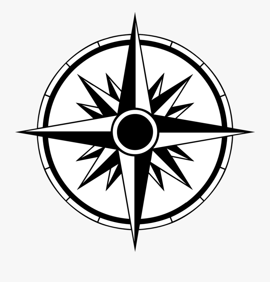 Nautical Star Tattoo Compass Rose Decal Sticker - Punto Cardinales En Ingles, Transparent Clipart