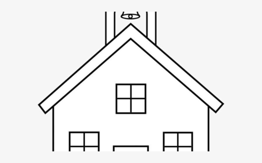 Transparent House Outline Png - Old School House Drawing, Transparent Clipart