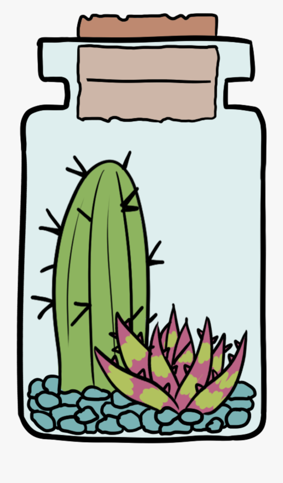 Cactus Plant Jar Boho Succulent Artists On Tumblr - Transparent Tumblr Cactus Png, Transparent Clipart