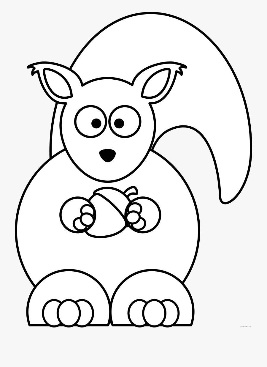 Lemmling Cartoon Squirrel Black White Line Art Christmas - Transparent Transparent Background Squirrel Cartoon, Transparent Clipart