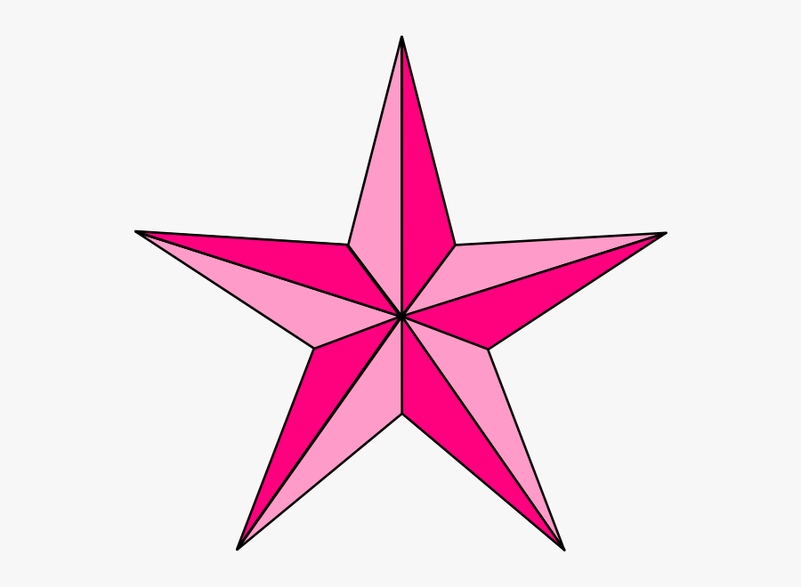 Nautical Star Compass Clipart - Nautical Star Tattoo Pink, Transparent Clipart