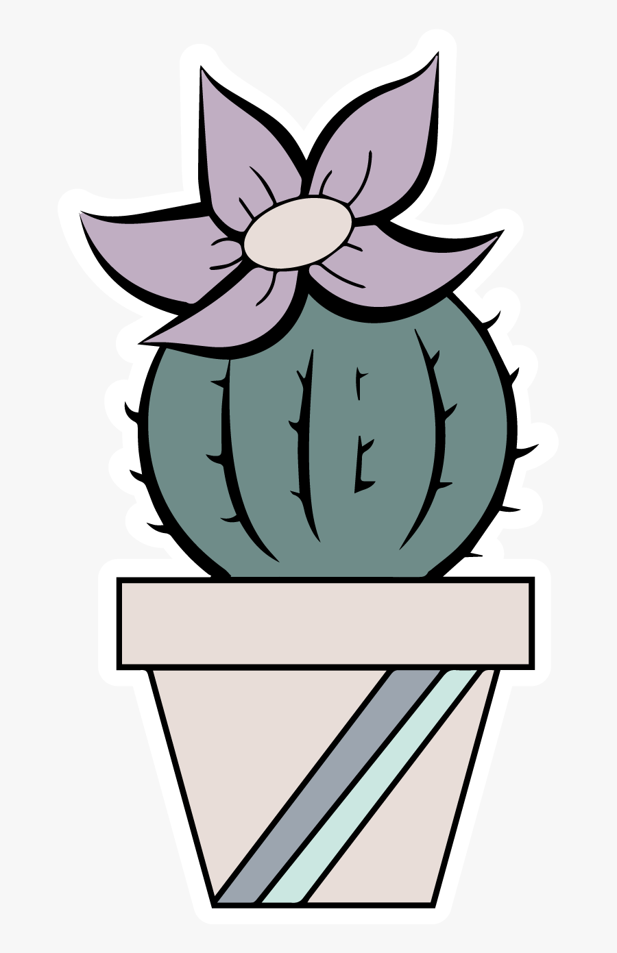 Potted Succulents Set, Transparent Clipart