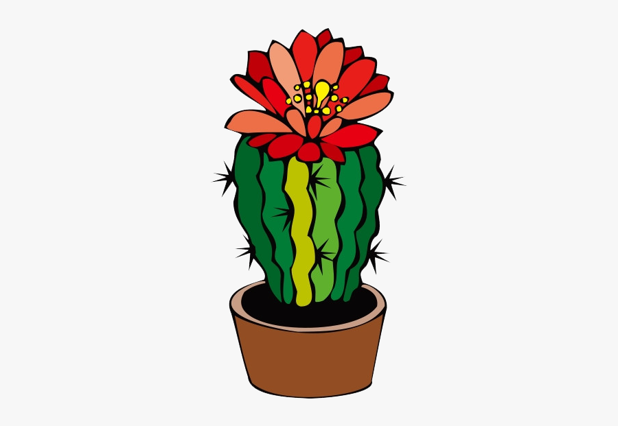 Cactus Flower Drawing Pictures And Cliparts, Download - Cactus Flower Clip Art, Transparent Clipart