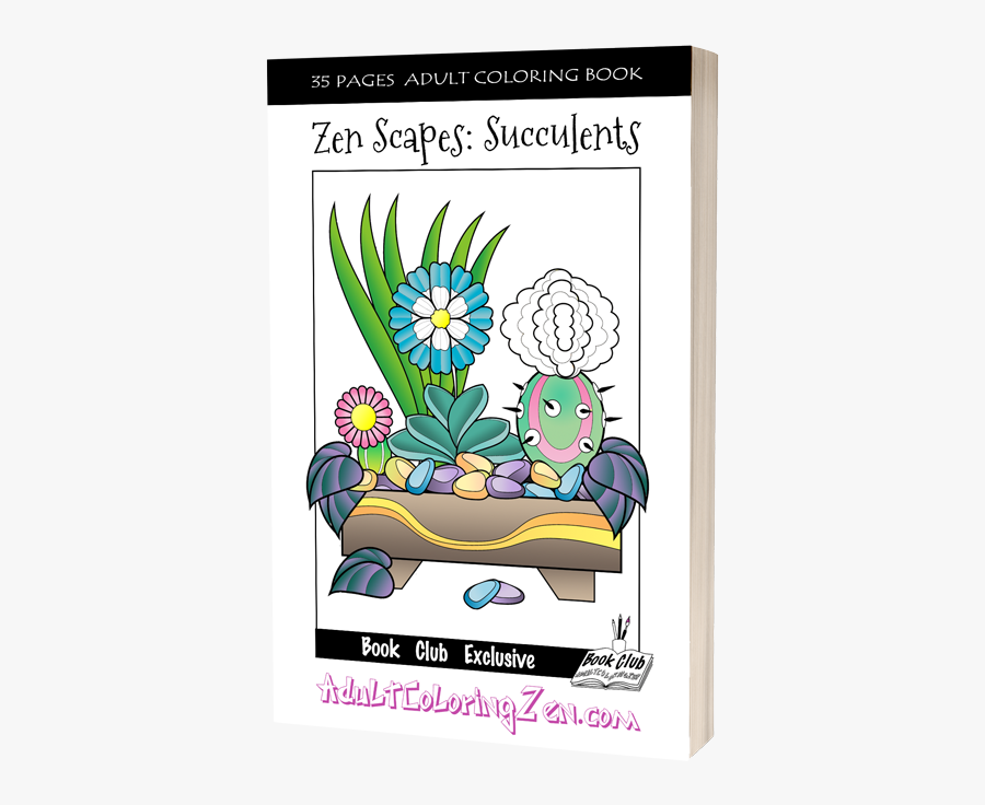 Succulents Coloring Book - Coloring Flowers Pots, Transparent Clipart