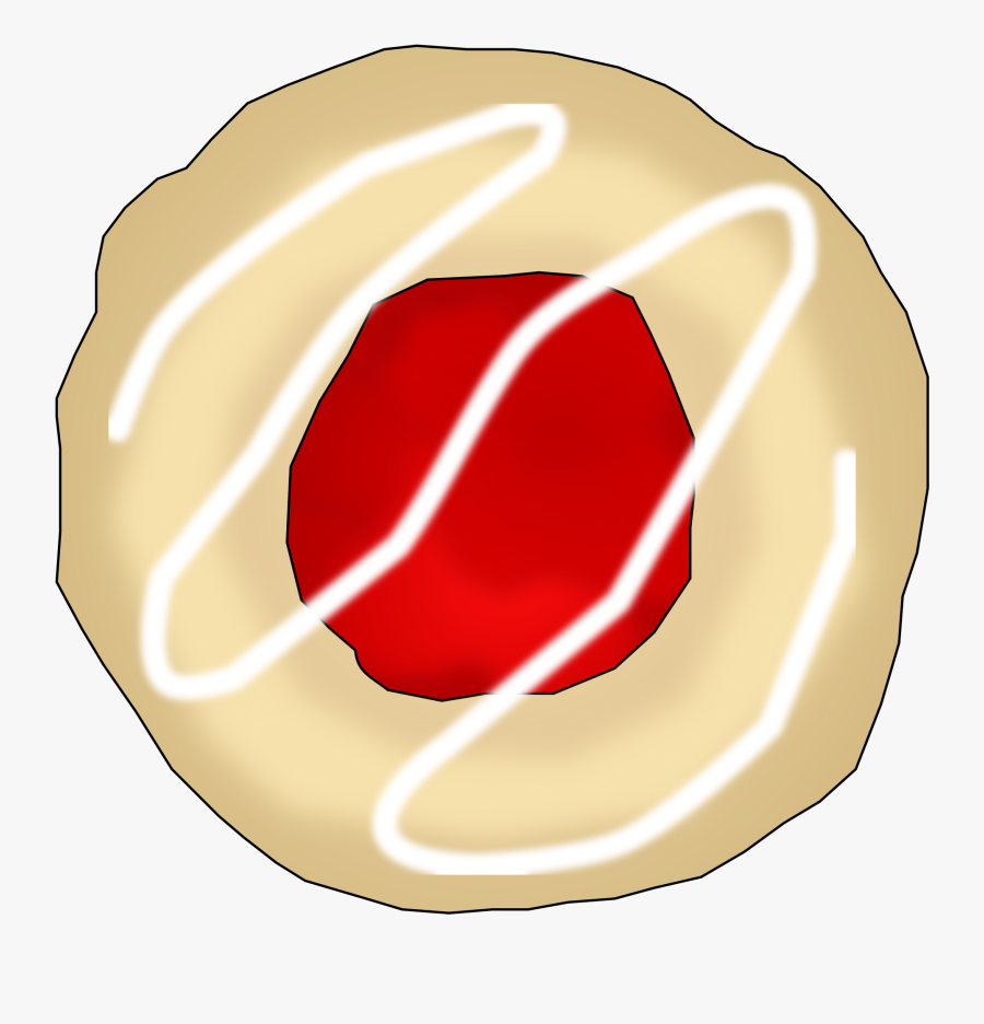 Raspberry Or Strawberry Thumbprint Cookie Clip Arts - Thumbprint Cookies Vector, Transparent Clipart