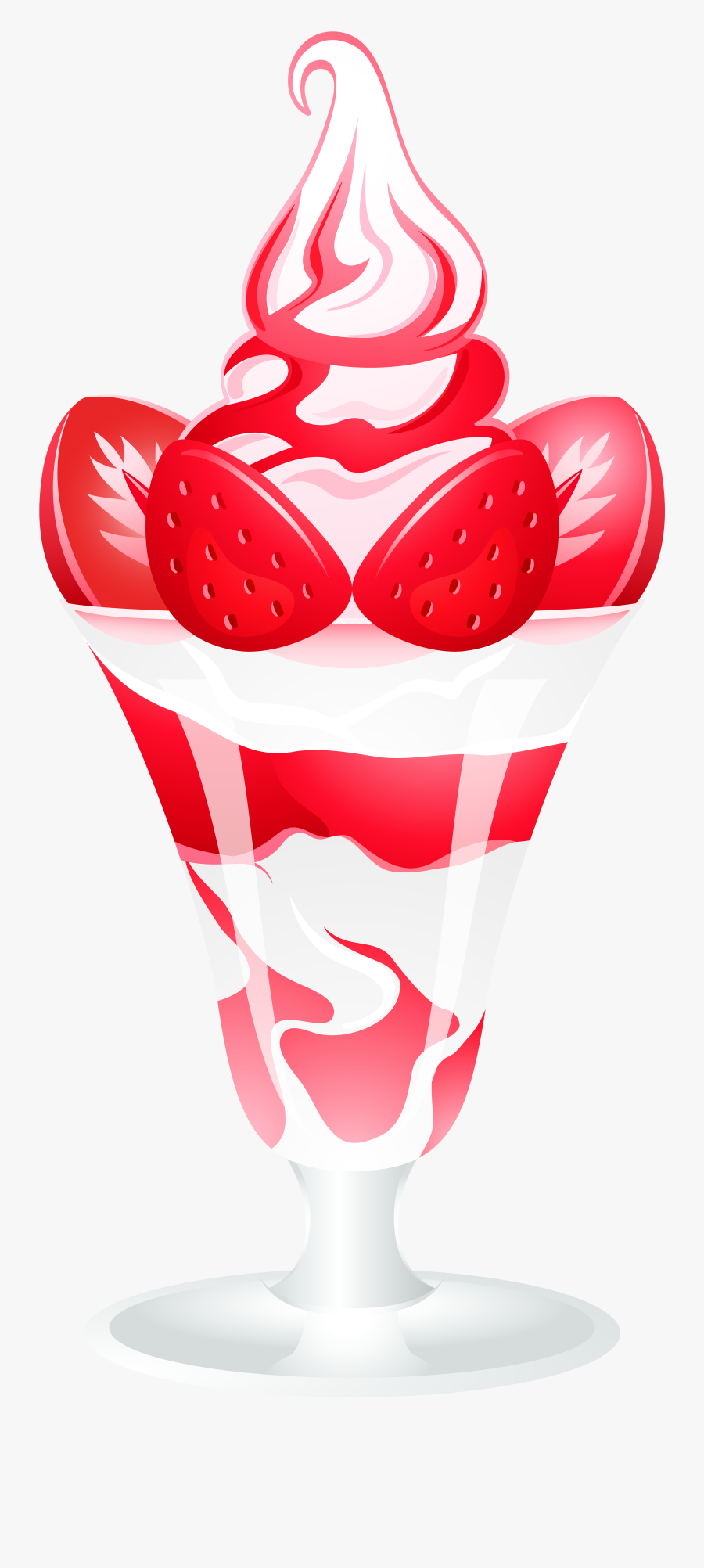 Jpg Transparent Ice Cream Sundae With - Strawberries And Cream Clip Art, Transparent Clipart