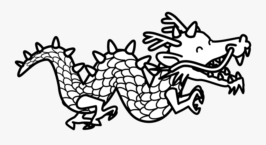 Transparent China Clipart - Chinese Dragon Clipart Black And White, Transparent Clipart