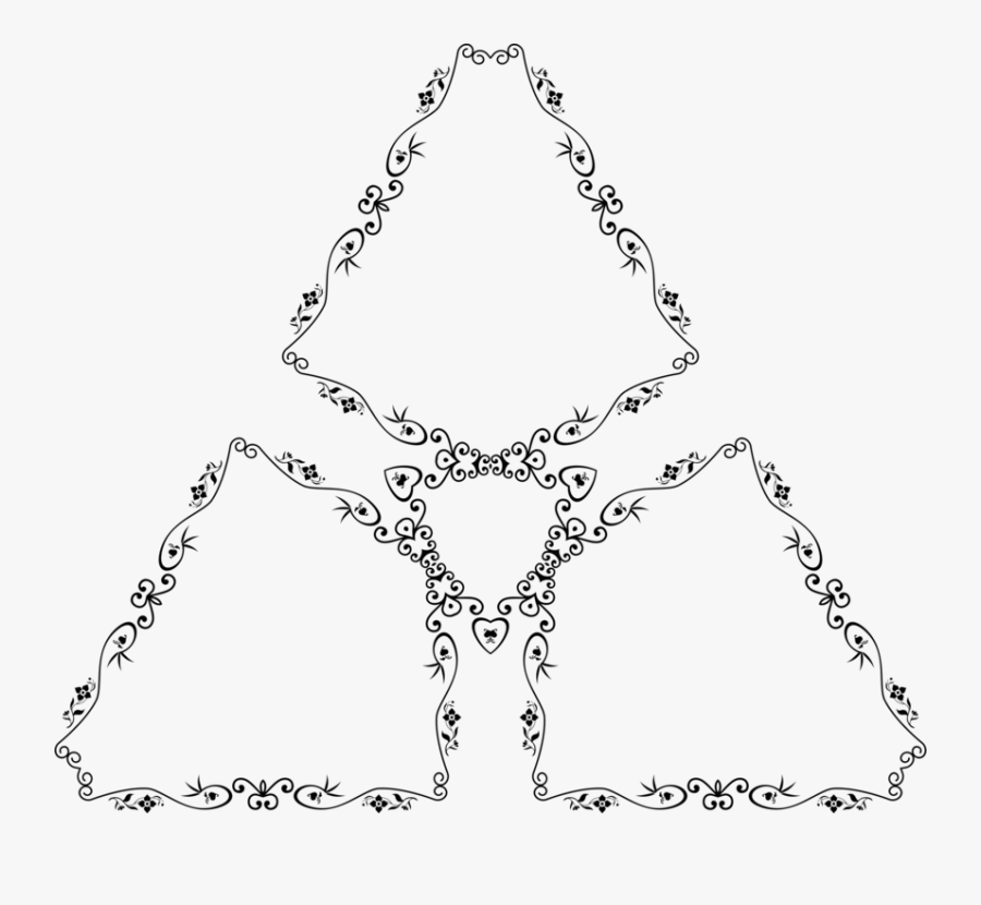Line Art,chain,jewellery - Triangle Vintage Frames Png, Transparent Clipart