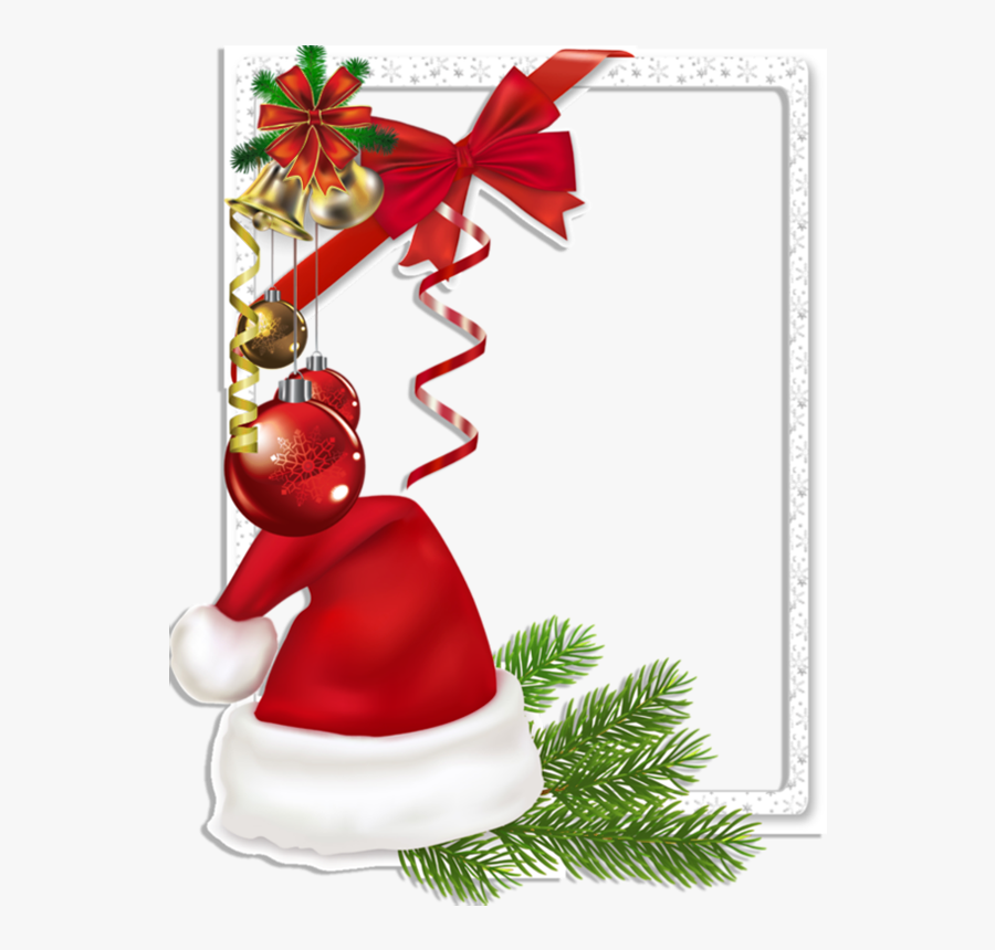Christmas Frame With Santa, Transparent Clipart