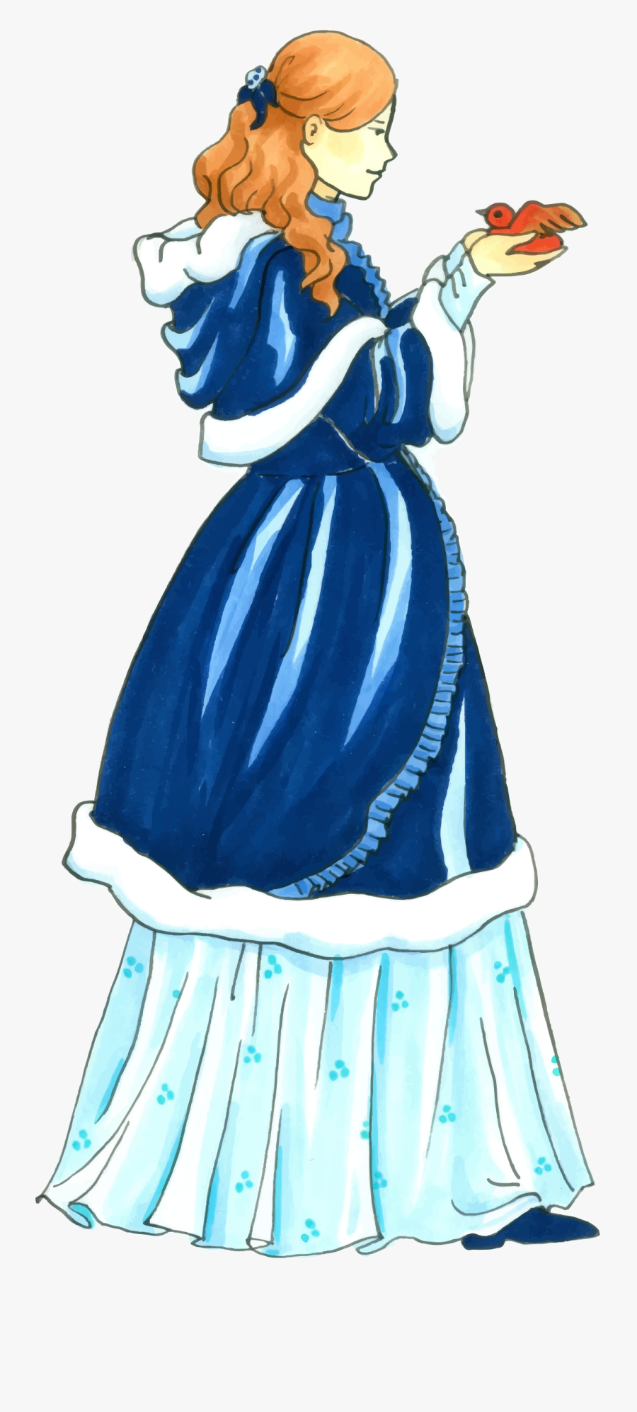 Regal Woman Nursing Bird Clip Arts - Cartoon, Transparent Clipart