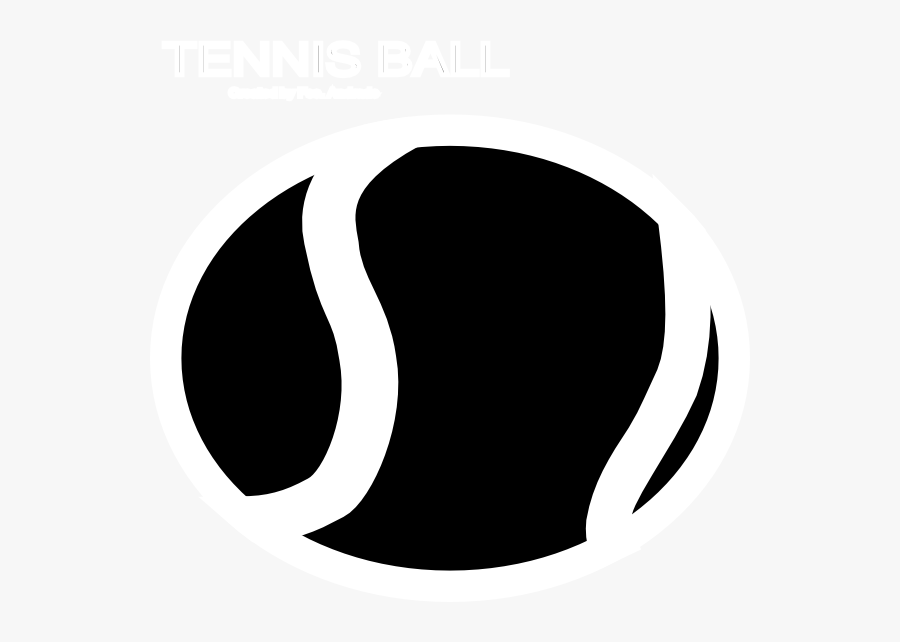 Tennis Ball Clip Art Vector Free - Tennis Ball Cartoon Black, Transparent Clipart