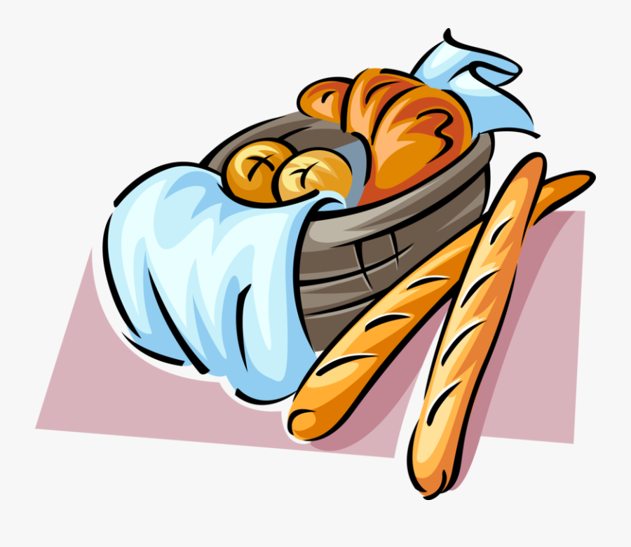 Vector Illustration Of Fresh Baked French Baguette - Transparent Bread