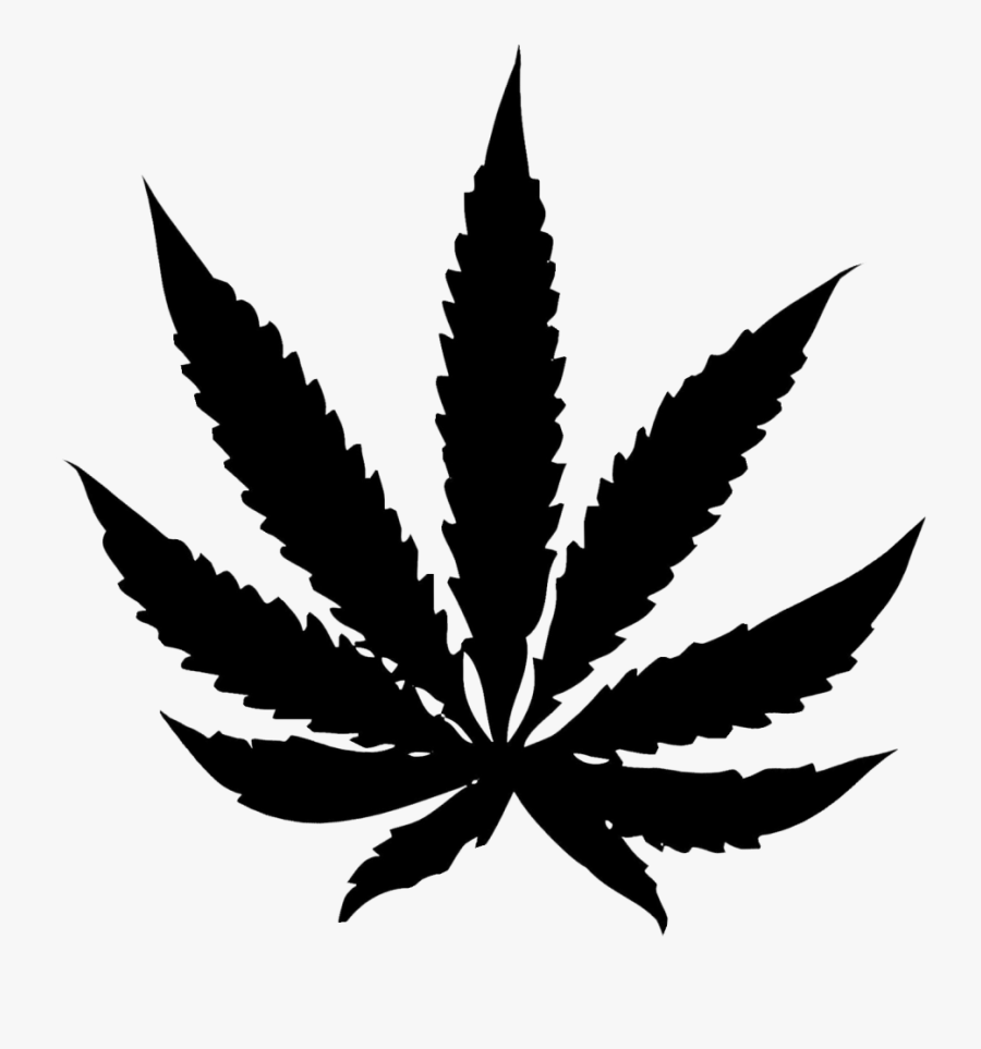 Black Cannabis Leaf Png Potleaf 2 Clipart Image - Weed Leaf Transparent Background, Transparent Clipart
