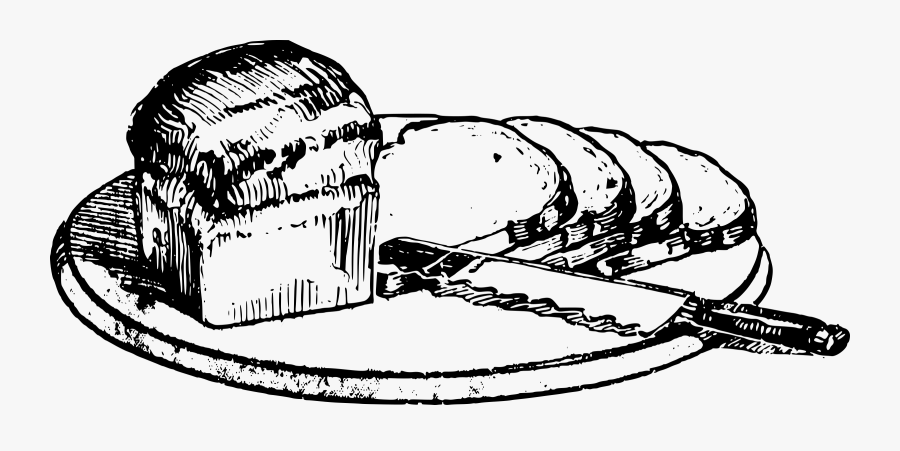 Clipart - Garlic Bread Black And White, Transparent Clipart