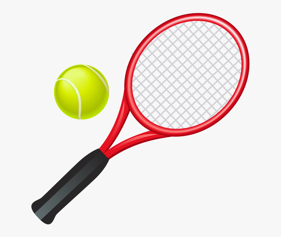 Clipart Family Tennis - Cartoon Tennis Racket And Ball , Free