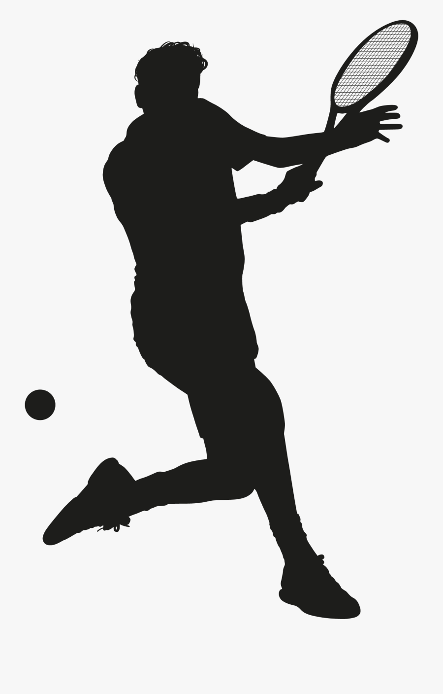 Tennis Squash Racket Clip Art - Tennis Player Silhouette Png, Transparent Clipart