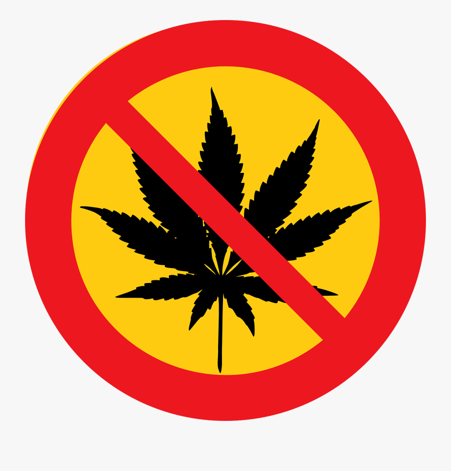 No Cannabis - Marijuana Leaf Crossed Out, Transparent Clipart