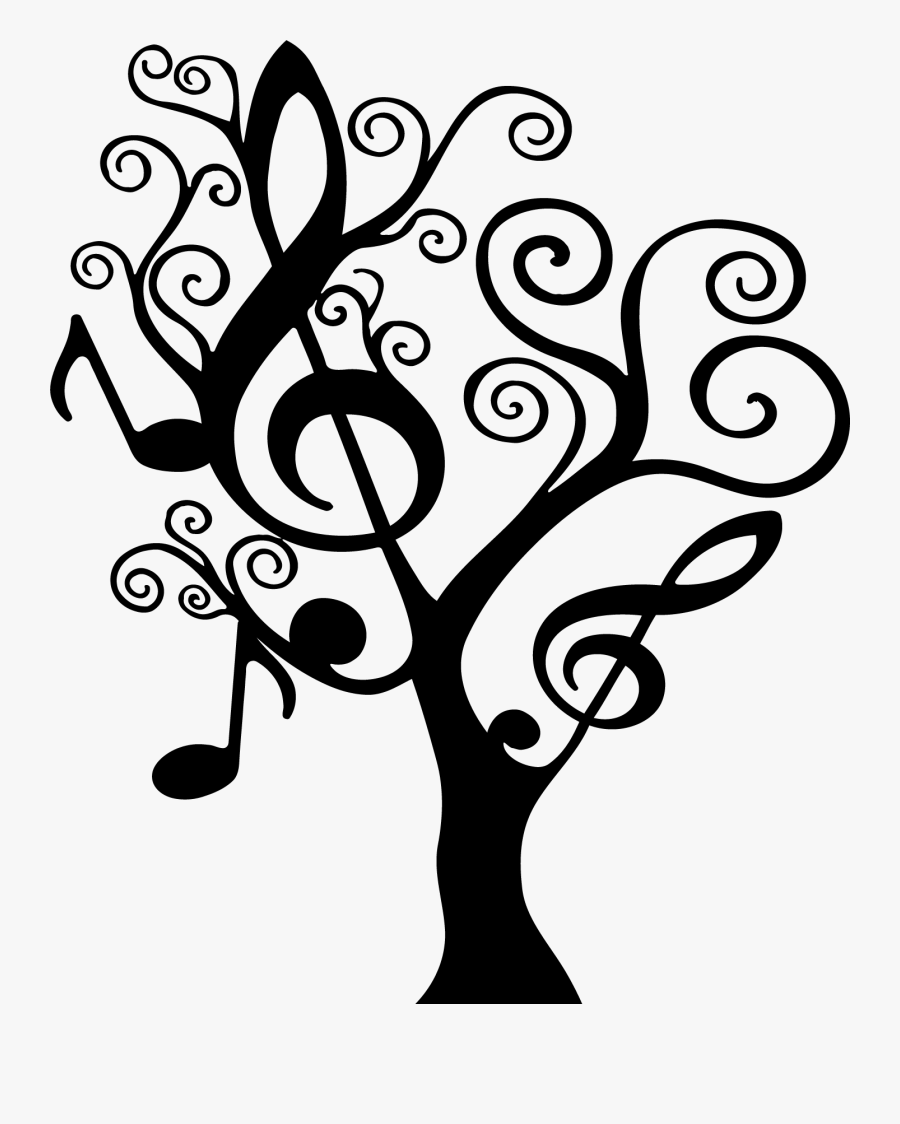 Clip Art Music Wall Decal Backgrounds - Music Tree Clip Art, Transparent Clipart